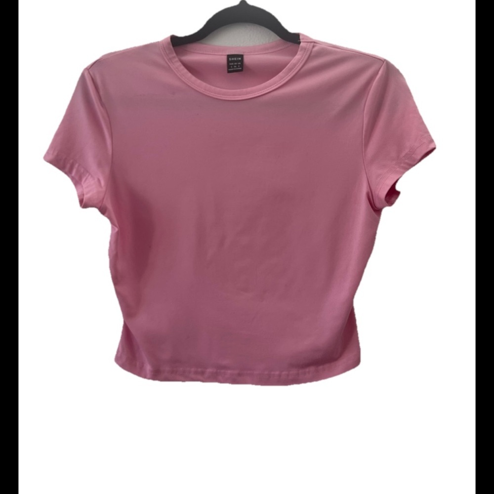 SHEIN Pink Crop Top‎ Tee Short Sleeve Women's Small (0700)